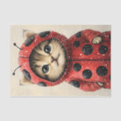 Niedliche Kitty Cat als Ladybug AK3H Decoupage ver Seidenpapier (Vorderseite)