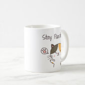 Niedliche Kitty Cat Bleibe Pawsitive Puppe Kaffeetasse (VorderseiteRechts)