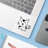 NIEDLICHE KITTY CAT Custom Stickers Aufkleber (Laptop mit iPhone)