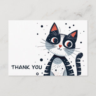 Niedliche Kitty Cat Danke-Karte Begleitkarte