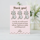 Niedliche Kitty Cat Geburtstag Danke Karte (Stehend Vorderseite)