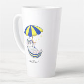 Niedliche Kitty Cat in Hammock Zwei-Tone-Kaffee-Ta Milchtasse (Linke Ecke)