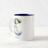 Niedliche Kitty Cat in Hammock Zweifarbige Tasse (Vorderseite Links)