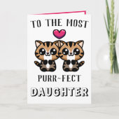 Niedliche Kitty Cat Kitten Pun Daughter Geburtstag Dankeskarte (Vorderseite)