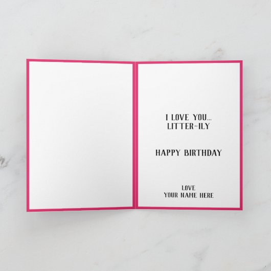 Niedliche Kitty Cat Kitten Pun Schwester glücklich Dankeskarte (Innenseite)