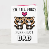 Niedliche Kitty Cat Kitten Pun Vater Happy Birthda Dankeskarte (Vorderseite)