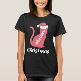 Niedliche Kitty Cat Lover Santa Meowy Weihnachten T-Shirt