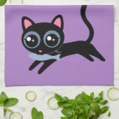 Niedliche Kitty Cat mit Fischgeschenk für Freundin Geschirrtuch (Gefaltet)