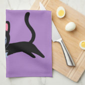 Niedliche Kitty Cat mit Fischgeschenk für Freundin Geschirrtuch (Viertel Falte)