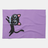 Niedliche Kitty Cat mit Fischgeschenk für Freundin Geschirrtuch (Horizontal)