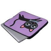 Niedliche Kitty Cat mit Fischgeschenk für Mädchen Laptopschutzhülle (Vorne Knopf)
