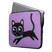 Niedliche Kitty Cat mit Fischgeschenk für Mädchen Laptopschutzhülle (Vorderseite Links)