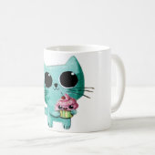 Niedliche Kitty Cat mit Kawaii Cupcake Kaffeetasse (VorderseiteRechts)
