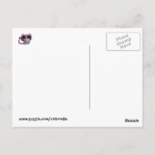 Niedliche Kitty Cat mit Kleinem Grünem Monster Postkarte (Rückseite)
