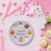 Niedliche Kitty Cat Personalisiert Babydusche Pappteller (Party)