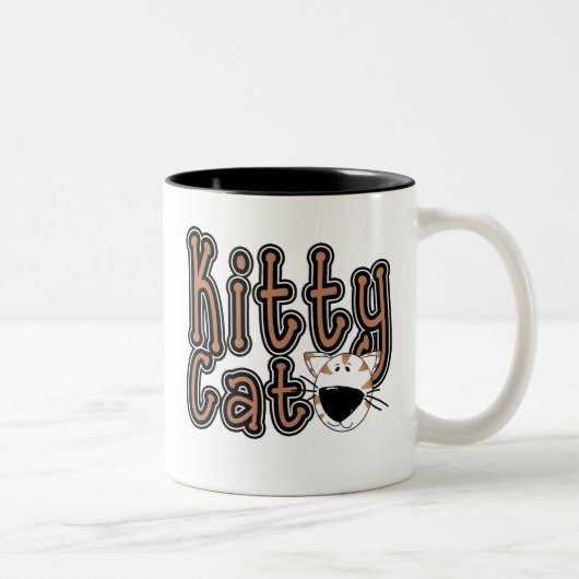 Niedliche Kitty Cat Tshirts und Geschenke Zweifarbige Tasse (Rechts)