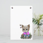 Niedliche Kitty Cat und Butterfly (Stehend Vorderseite)