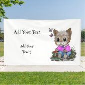 Niedliche Kitty Cat und Butterfly Banner (Außenbereich)