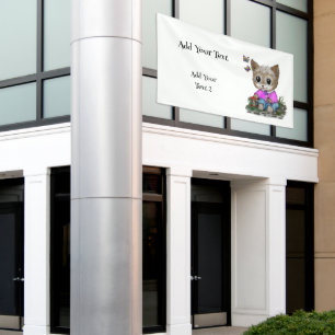 Niedliche Kitty Cat und Butterfly Banner