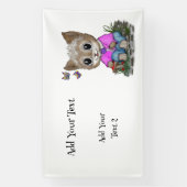 Niedliche Kitty Cat und Butterfly Banner (Vertikal)