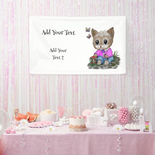 Niedliche Kitty Cat und Butterfly Banner (Party)