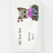 Niedliche Kitty Cat und Butterfly Banner (Vertikal)