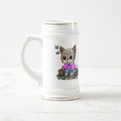 Niedliche Kitty Cat und Butterfly Bierglas (Links)