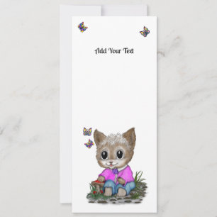 Niedliche Kitty Cat und Butterfly Einladung