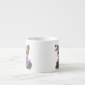 Niedliche Kitty Cat und Butterfly Espressotasse (Vorderseite)