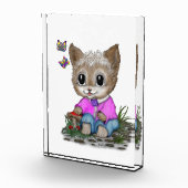 Niedliche Kitty Cat und Butterfly Fotoblock (Rechts)