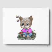 Niedliche Kitty Cat und Butterfly Gästebuch (Rückseite)