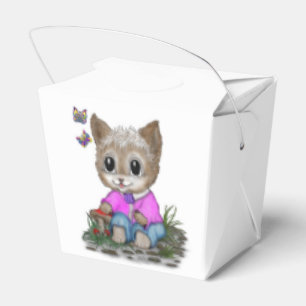 Niedliche Kitty Cat und Butterfly Geschenkschachtel