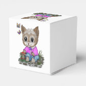 Niedliche Kitty Cat und Butterfly Geschenkschachtel (Rückseite)