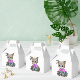 Niedliche Kitty Cat und Butterfly Geschenkschachtel