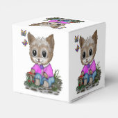 Niedliche Kitty Cat und Butterfly Geschenkschachtel (Rückseite)
