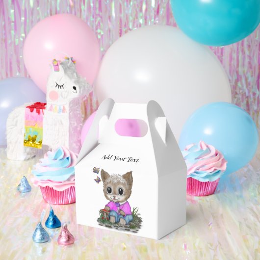 Niedliche Kitty Cat und Butterfly Geschenkschachtel (Party)
