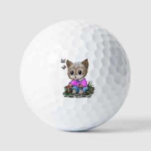 Niedliche Kitty Cat und Butterfly Golfball