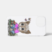 Niedliche Kitty Cat und Butterfly iPhone Hülle (Rückseite (Horizontal))