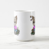 Niedliche Kitty Cat und Butterfly Kaffeetasse (Mittel)