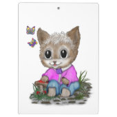 Niedliche Kitty Cat und Butterfly Klemmbrett (Rückseite)
