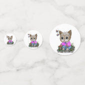 Niedliche Kitty Cat und Butterfly Konfetti (Vorderseiten)