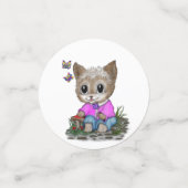 Niedliche Kitty Cat und Butterfly Konfetti (Klein Vorderseite)