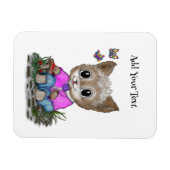 Niedliche Kitty Cat und Butterfly Magnet (Horizontal)
