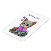 Niedliche Kitty Cat und Butterfly Magnet (Linke Seite)