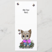 Niedliche Kitty Cat und Butterfly Menükarte (Rückseite)