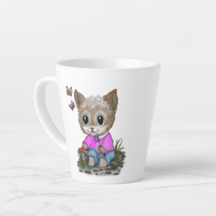 Niedliche Kitty Cat und Butterfly Milchtasse