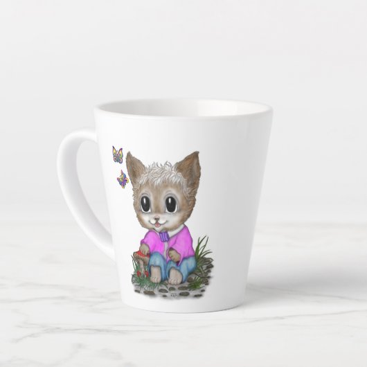Niedliche Kitty Cat und Butterfly Milchtasse (Linke Ecke)