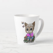 Niedliche Kitty Cat und Butterfly Milchtasse (Rechte Ecke)