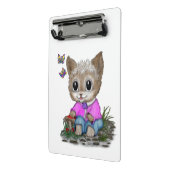 Niedliche Kitty Cat und Butterfly Mini Klemmbrett (Gewinkelt2)