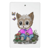 Niedliche Kitty Cat und Butterfly Mini Klemmbrett (Rückseite)